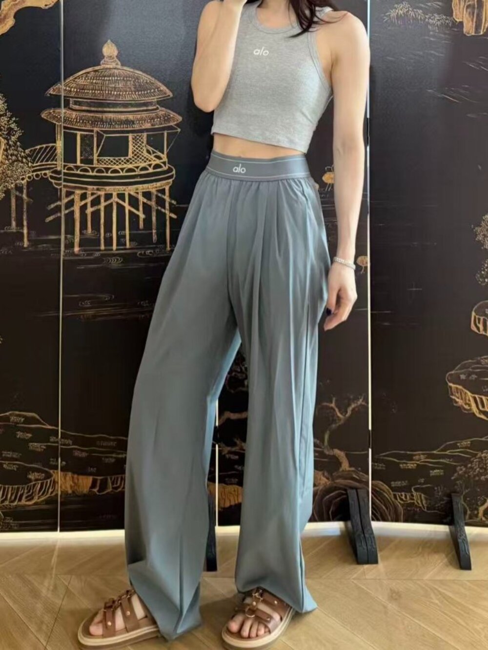 Brand New Steel Grey💎ALO Yoga Suit Up Trouser,High-waisted Casual (Regular)